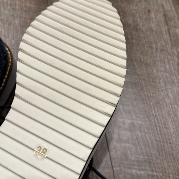 Shellys London steel blue velvet platform lace up white sole Oxford size 7 1/2 - Picture 10 of 14